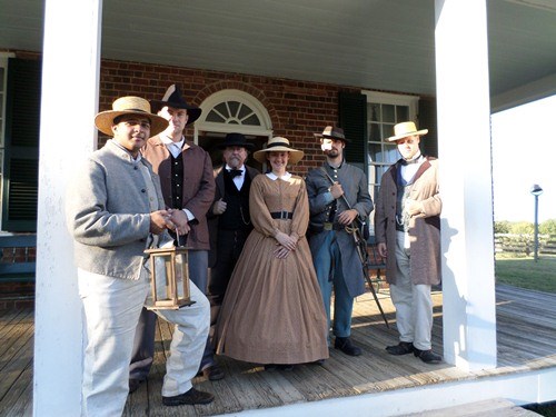 Living Historians on porch