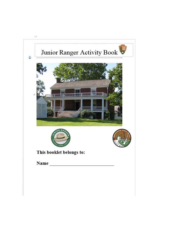 JPEG of Jr Ranger Cover McLean House on cover of JR Ranger Booklet