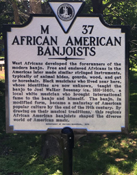 black banjoist road sign only Road Sign about a Black Banjo Player