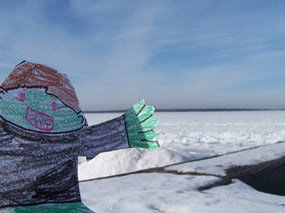 Flat Stanley hangin' out at Little Sand Bay Flat Stanley hangin' out at Little Sand Bay