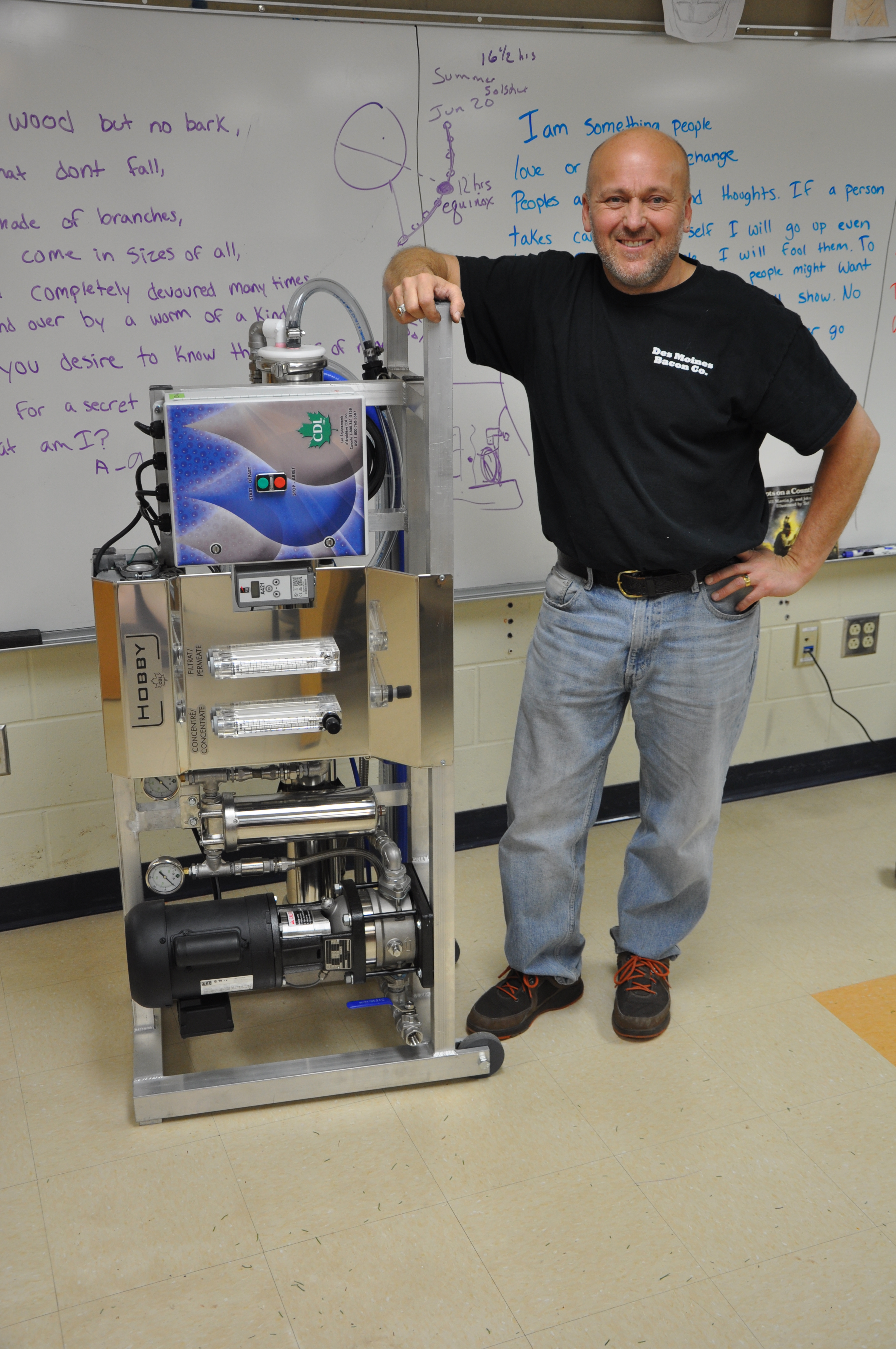 Rick Erickson, High School Science teacher in Bayfield, Wisconson and reverse osmosis machine