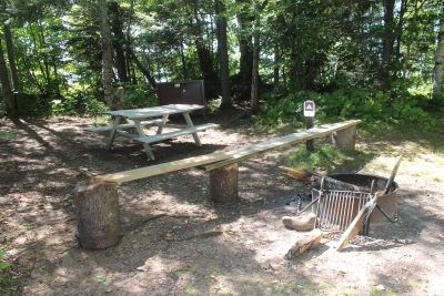 Forested camping area.