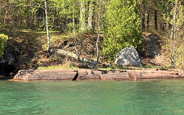 Rock ledge located on Basswood Island
