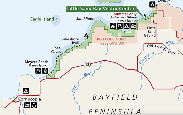 Park map of hike to campsite.