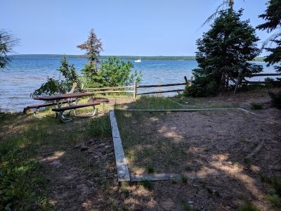 Forested camping area.