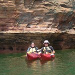 Kayakers at the Mainland Caves Kayakers at the Mainland Caves