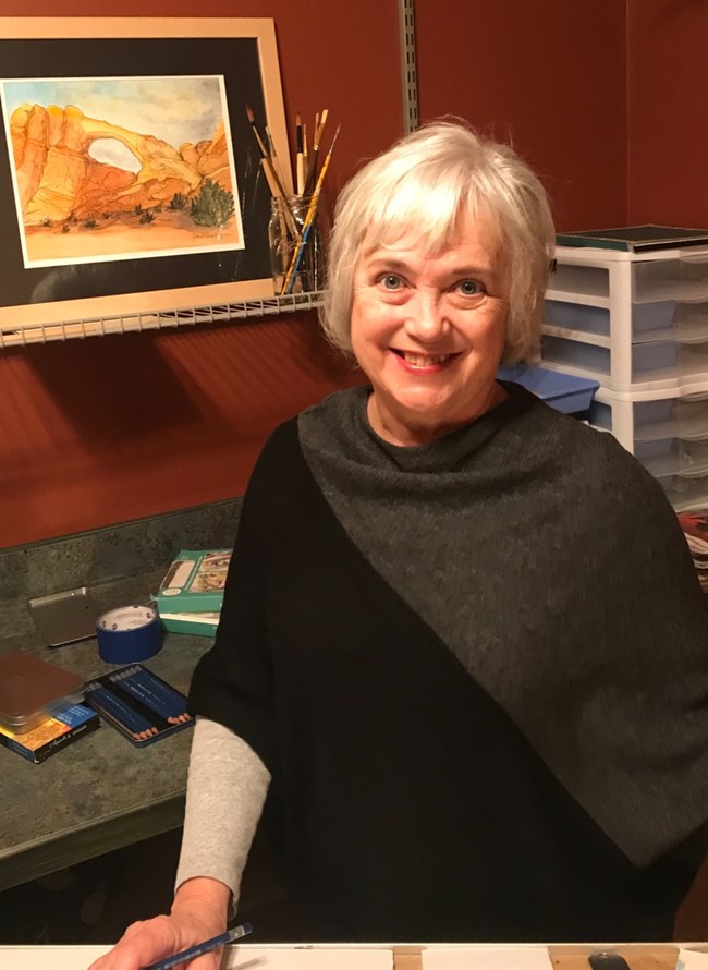 2018 CAIP Buckingham white-haired artist in her studio