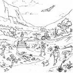 drawing of park visitors drawing of park visitors