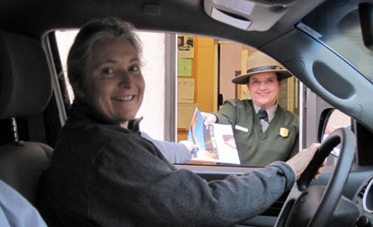 Victoria Carlson, the one-millionth visitor to Arches during 2010.