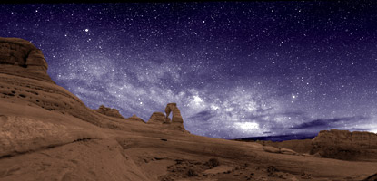 The night sky at Delicate Arch