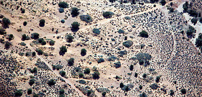 photo: Aerial view of road scars in Arches