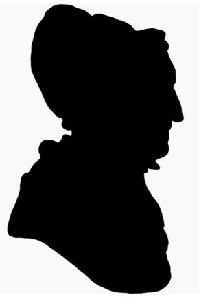 Silhouette of a woman.