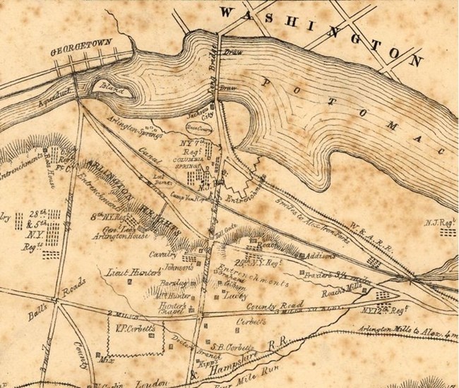 Map of Arlington area in 1861.