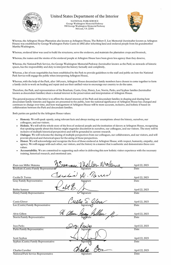 ARHO Letter of Commitment Family Circle