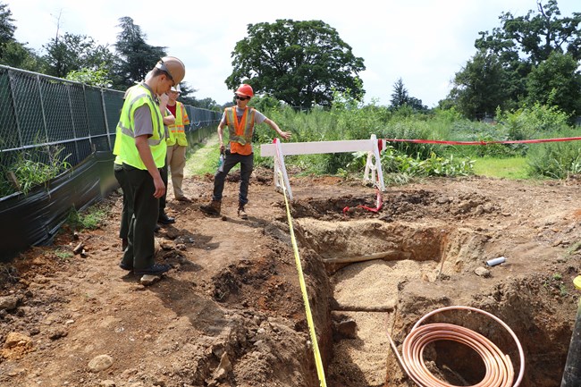 Archeologists monitoring excavations