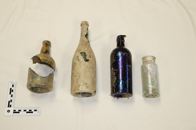 Four bottles discovered in the South Slave Quarters