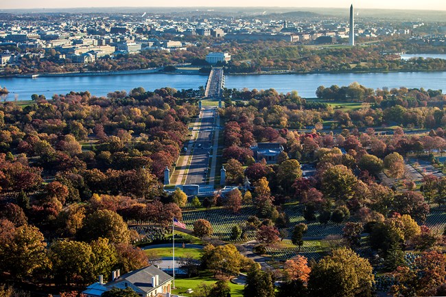 Fall Aerial of House and Bridge