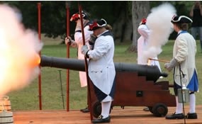 NPS volunteers fire 6lb cannon NPS volunteers fire 6lb cannon
