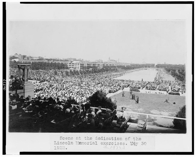 Scene at the dedication of the Lincoln Memorial exercises. Scene at the dedication of the Lincoln Memorial exercises.
