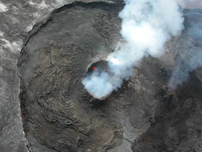 Aerial view of volcano. NPS photo.
