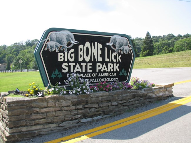 big bone lick rock sign