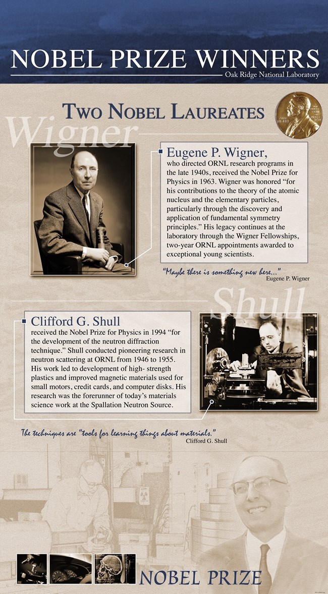 An interpretive panel with the title "Two Nobel Laureates."