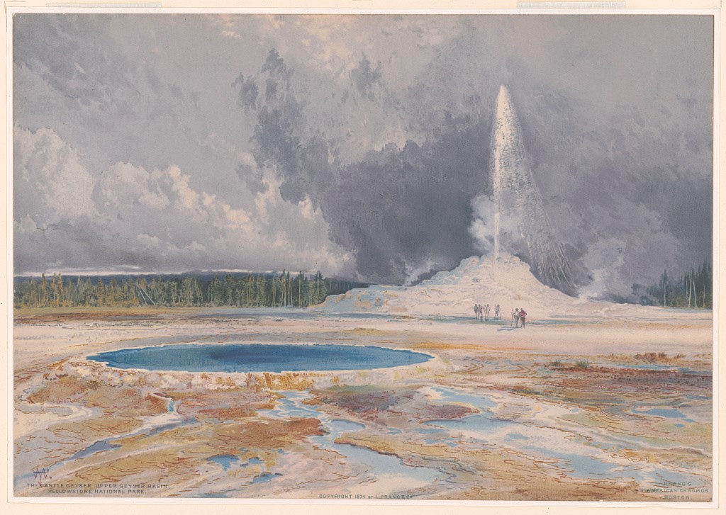 Illustration of a geyser at Yellowstone National Park.