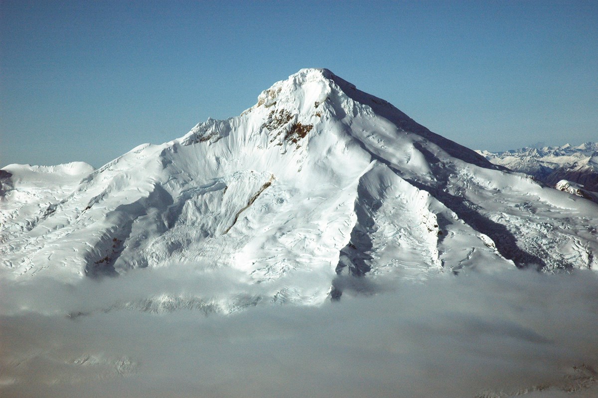 snow covered volcanic peak