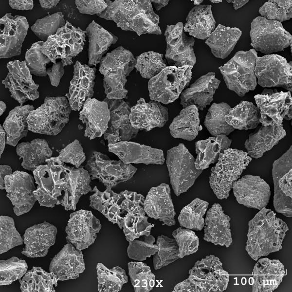 photo micrograph of angular rock fragments