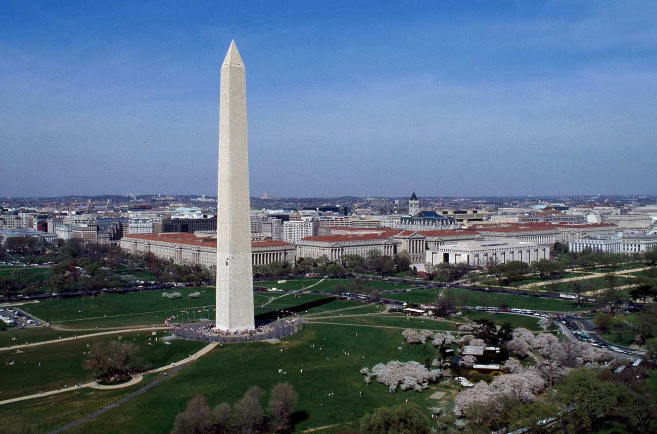 Build Your Own Adventure: Washington Monument Aerial view of Washington Monument and surrounding area