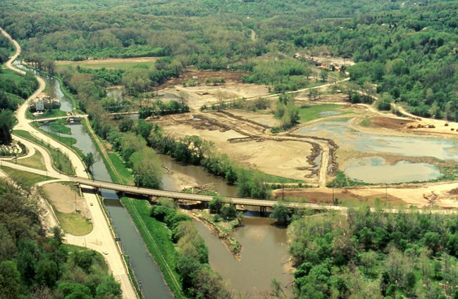 An aerial view of the soil removal area in Pleasant Valley.