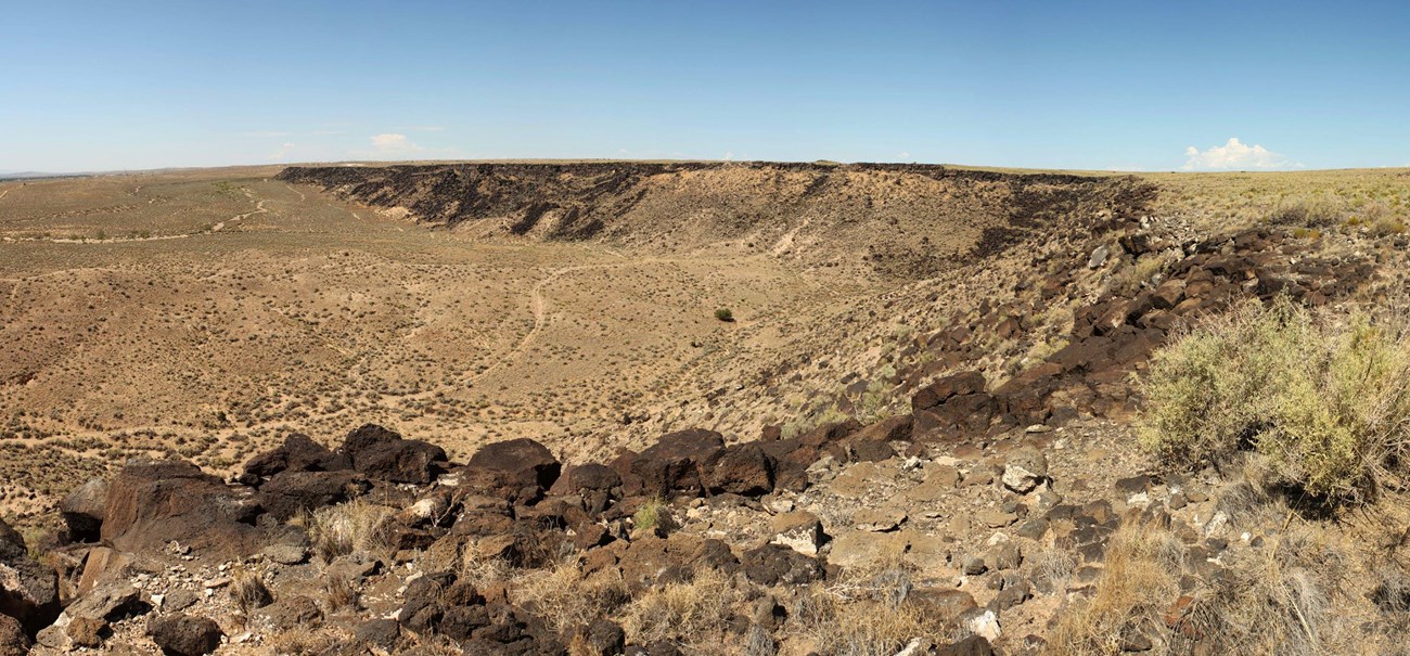 lava rocks exposed on a desert landscape