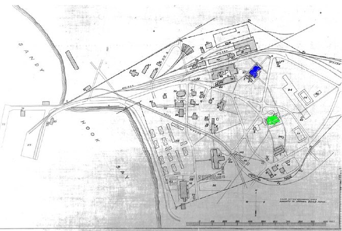 a map of Sandy Hook Proving Grounf from 1908