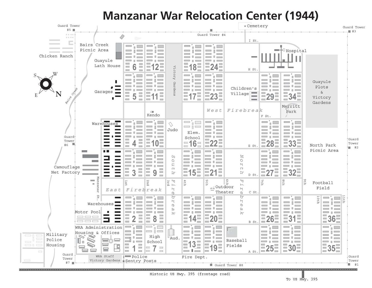 map of Manzanar