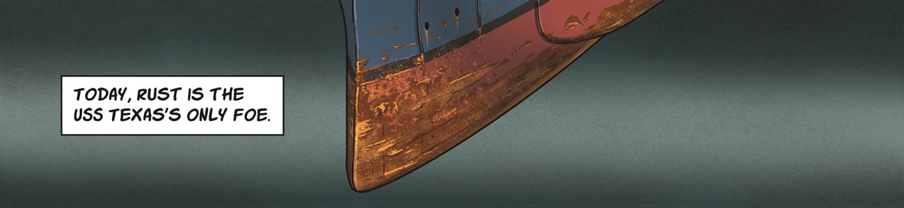 Ship's bow Bow tip of the ship’s hull starting to rust.