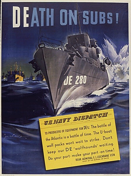 Death on Subs! World War II poster