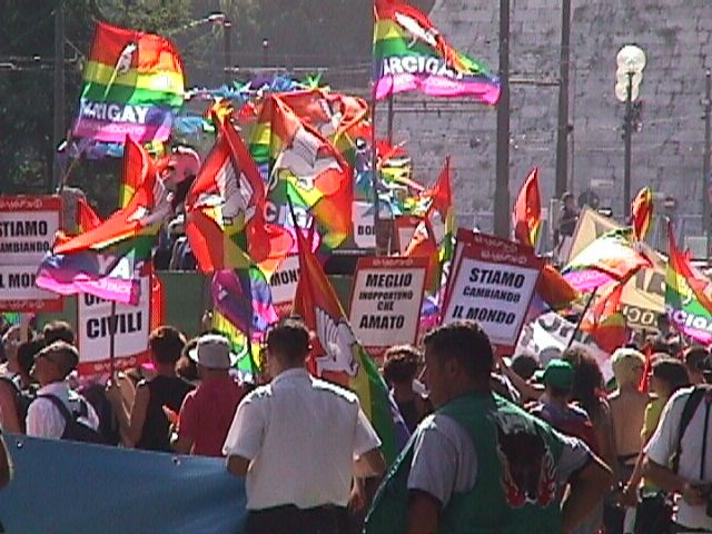 Picture by Giovanni Dall'Orto. Lots of people holding rainbow flags and pro-LGBTQ signs