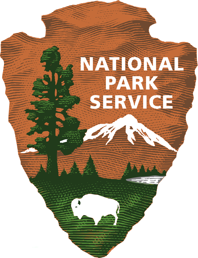 National Park Service Arrowhead National Park Service Arrowhead with the various symbols including the Sequoia, Bison, Lake, Mountain and Arrowhead itself.