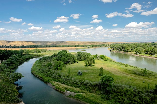 The confluence of the Marias and Missouri Rivers.