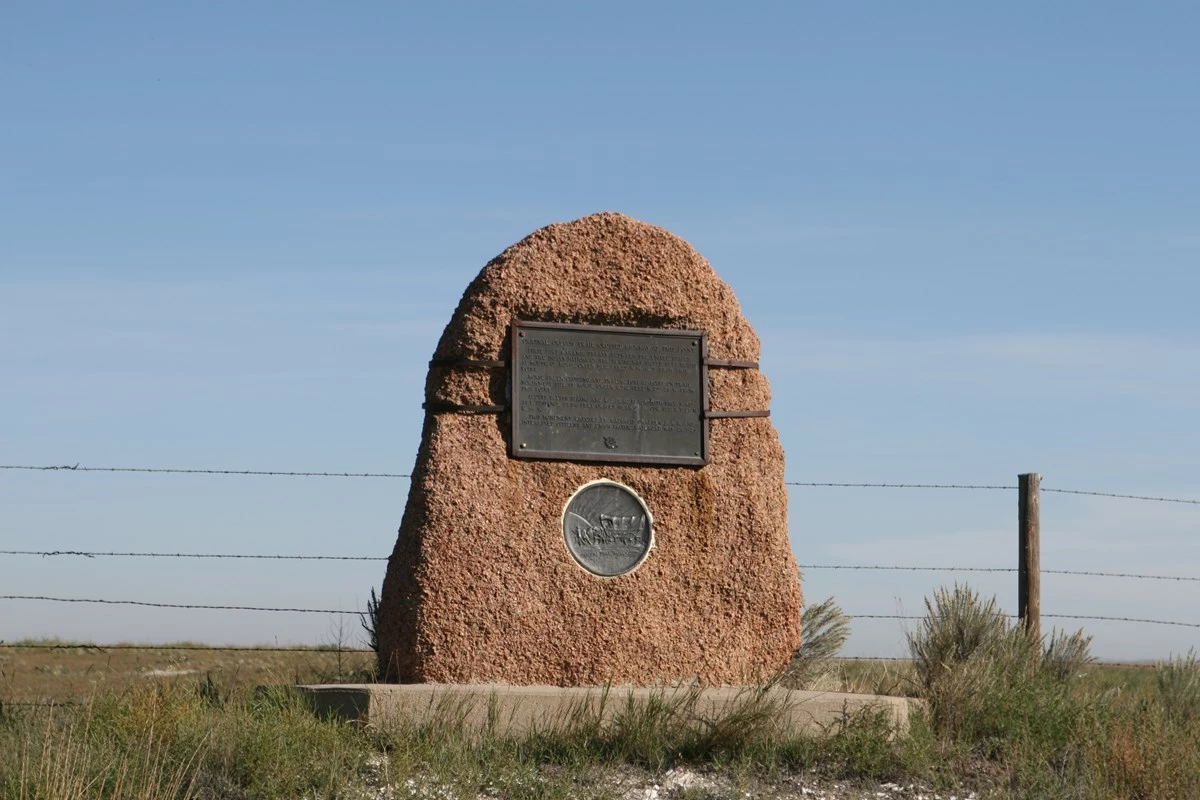 Horse Creek Treaty Stone marker with a plaque