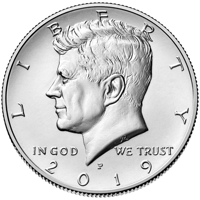 Front or Obverse of Kennedy Half Dollar