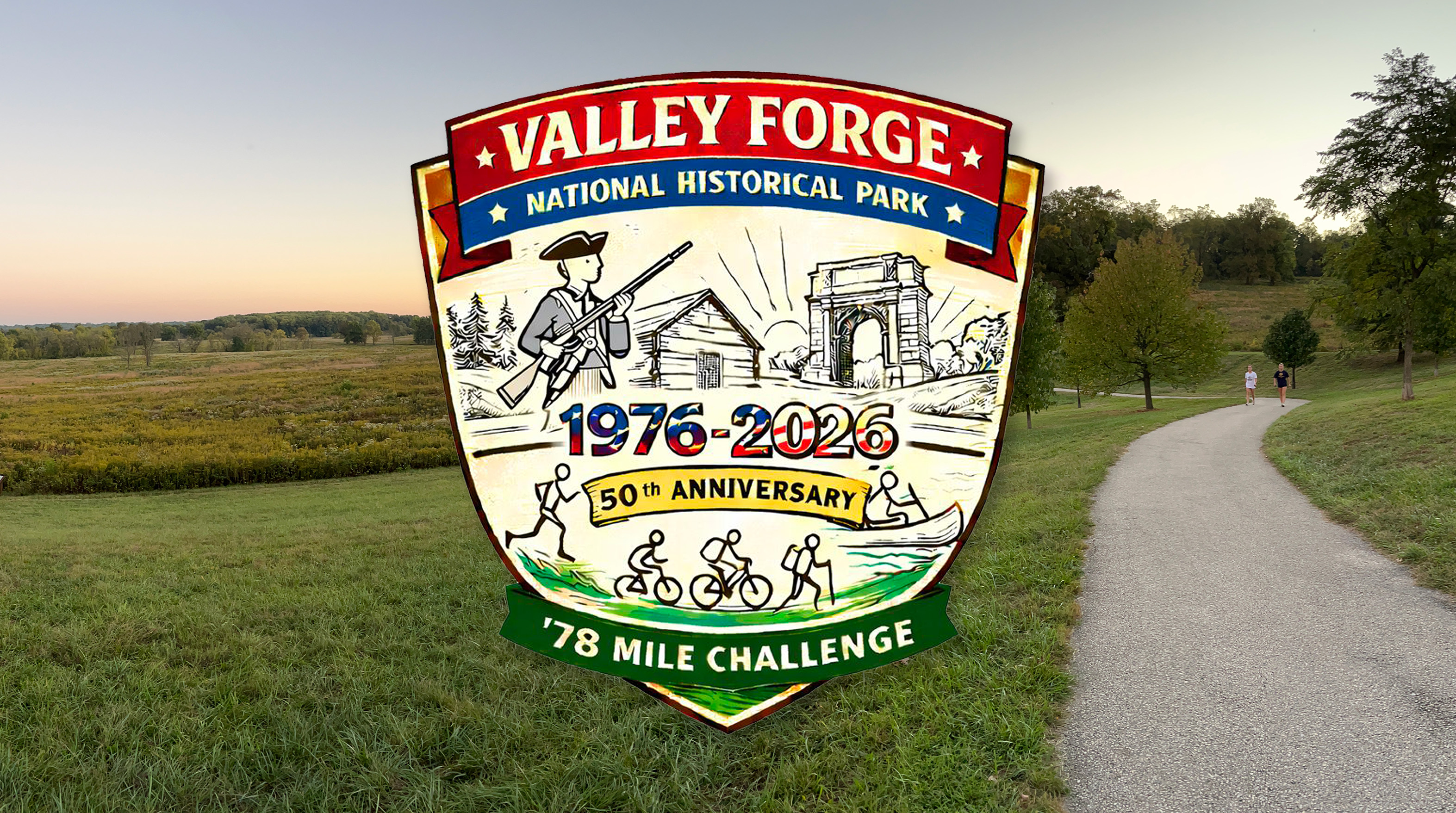 shield logo with soldier hut arch 1976-2026 50th anniversary