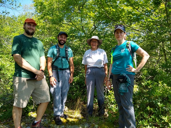 22_BIPO-CT mtg Four people standing in forest