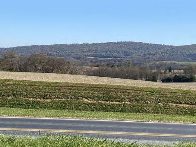 A view from the acquired property toward Antietam Battlefield across Harpers Ferry Road.