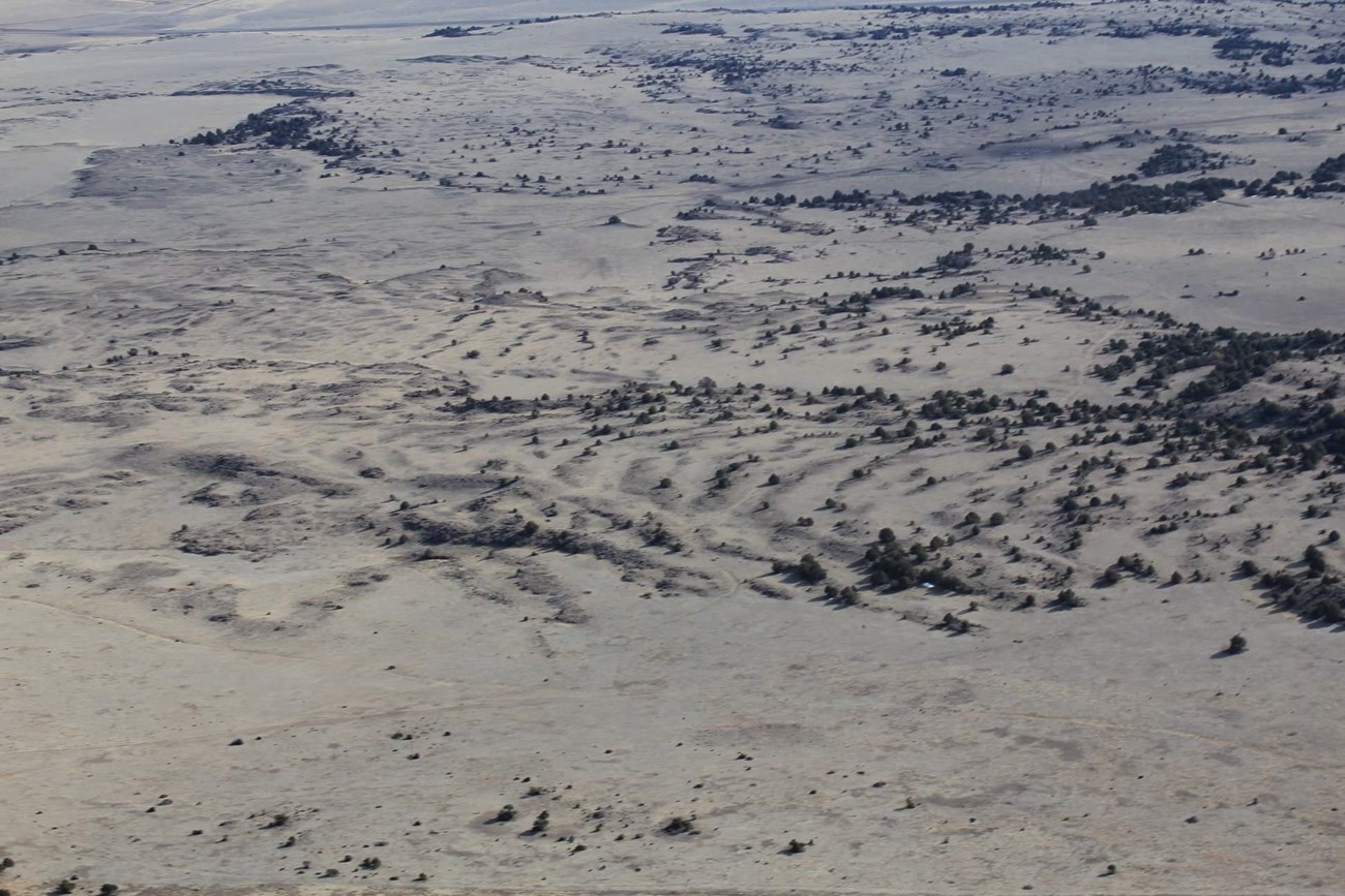 photo of a volcanic landscape with visible ridges