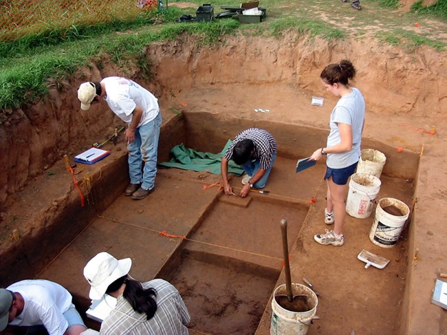 Jeff Girard and field crew at the Fish Hatchery Excavation.