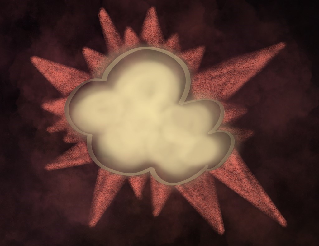 KGardiner_EarthMoonRomance_2 Collision in space leads to a huge explosion