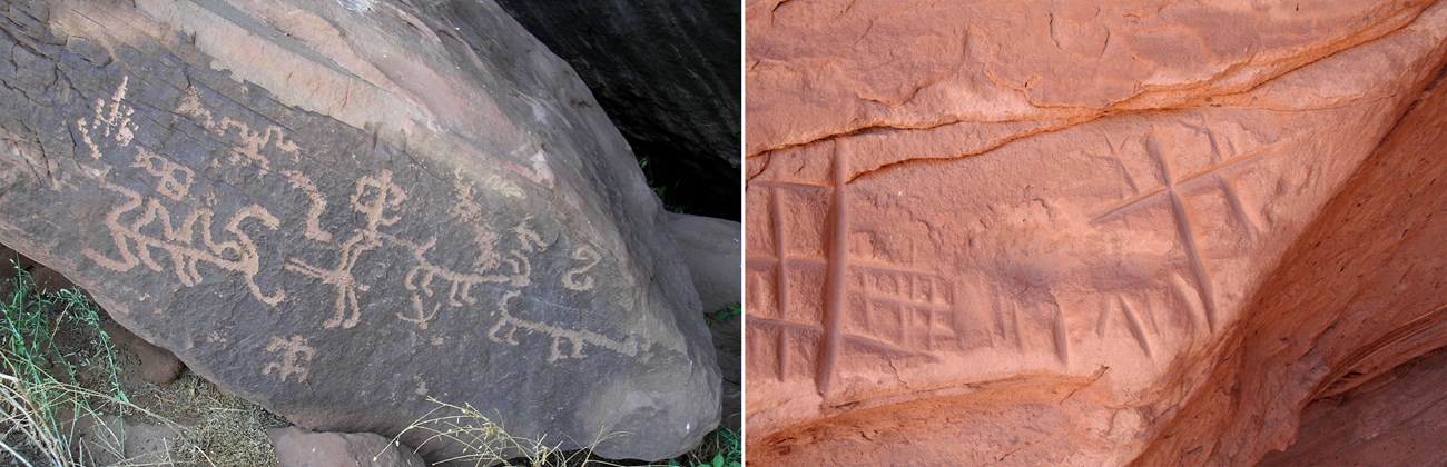 2d1-aeefd396-224e-43a4-b76a-2bbc68810d52Original copy Comparative photo of two distinct type of petroglyph.