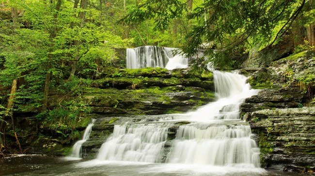 Water cascading down Factory Falls. Water cascading down Factory Falls.