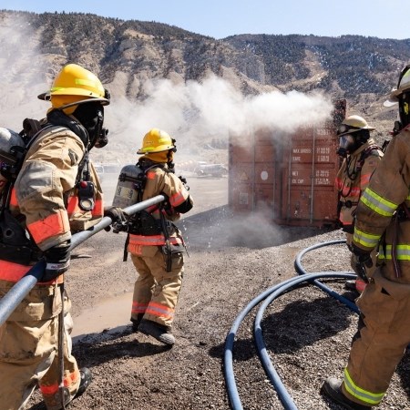 firefighters putting out a fire